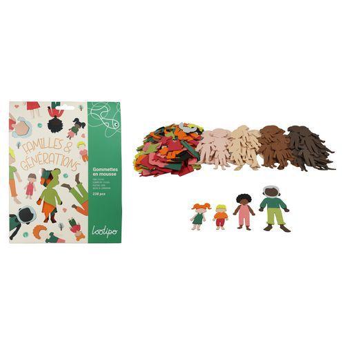 Illustration de : Lot de familles du monde 237 pièces caoutchouc mousse