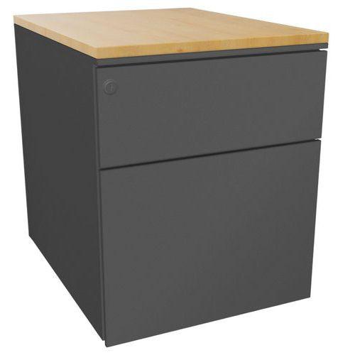 Illustration de : Caisson mobile en métal à 2 tiroirs Caisson métal mobile - Eol