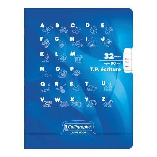 Illustration de : Cahier maternelle 32 pages 17x22 90g double ligne 3mm - Calligraphe