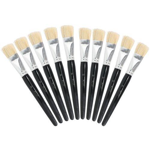 Illustration de : Sachet 10 brosses plates soie n°22 - Pichon