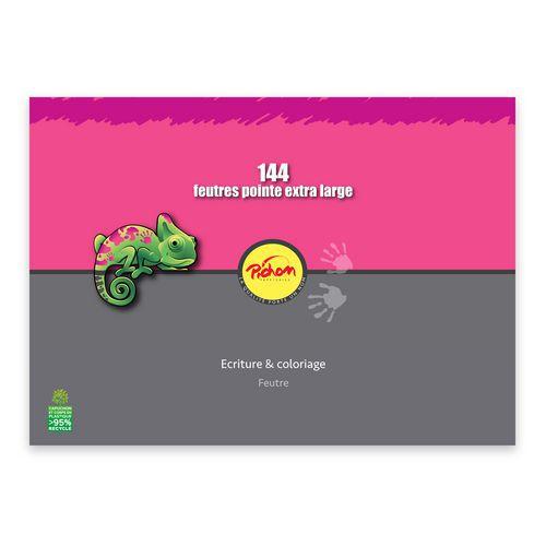Illustration de : Schoolpack 144 feutres couleurs assorties - Pichon