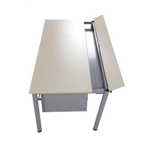 Illustration de : Table informatique Figura stratifié avec goulotte - Manutan Expert