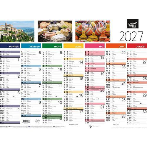Illustration de : Calendrier fantaisie Tradition - 55x40,5 cm-13 mois-2027 - Quo Vadis