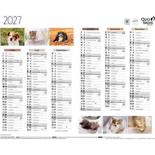 Illustration de : Calendrier 2027 Animaux Fantaisie - Quo Vadis