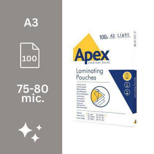 Illustration de : Pochette de plastification A3 80µ par face - Fellowes