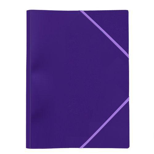 Illustration de : Chemise polypropylène élastique et rabats A4 épaisseur 4/10e - Purple