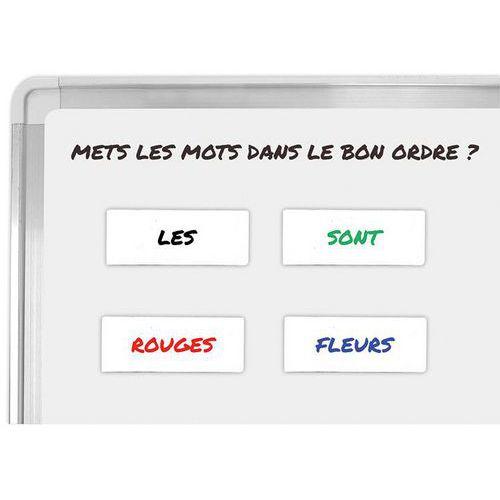Illustration de : Planche 14 étiquettes magnétiques blanches effaçables à sec 38 x 99 mm