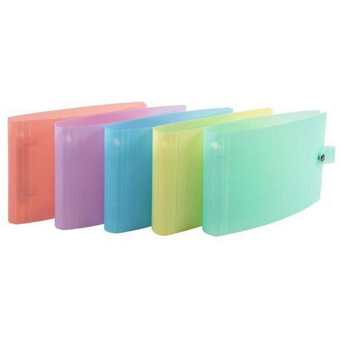 Illustration de : Classeur pour fiches bristol A5 2 anneaux de 30 mm polypro - Exacompta