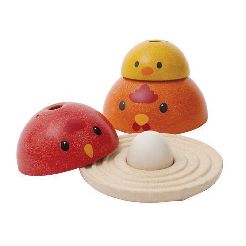 Illustration de : Poule à empiler en bois - Plan Toys