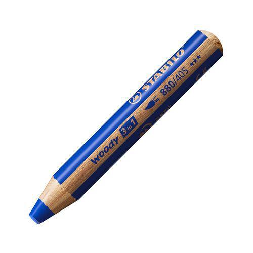 Illustration de : Etui 18 crayons assortis STABILO Woody + 1 pinceau + 1 taille-crayon