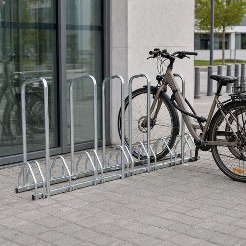 Illustration de : Support cycle râtelier 4 arceaux - 5 places