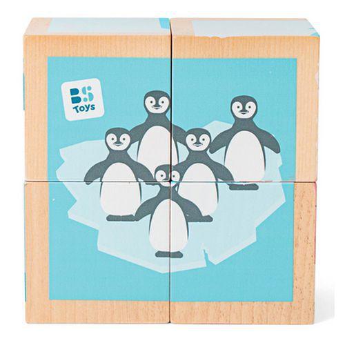 Illustration de : Puzzle de 4 cubes en bois - BS Toys