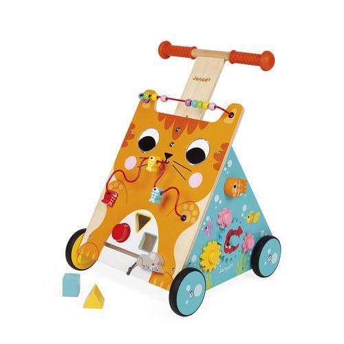 Illustration de : Chariot de marche multi-activités en bois - Janod