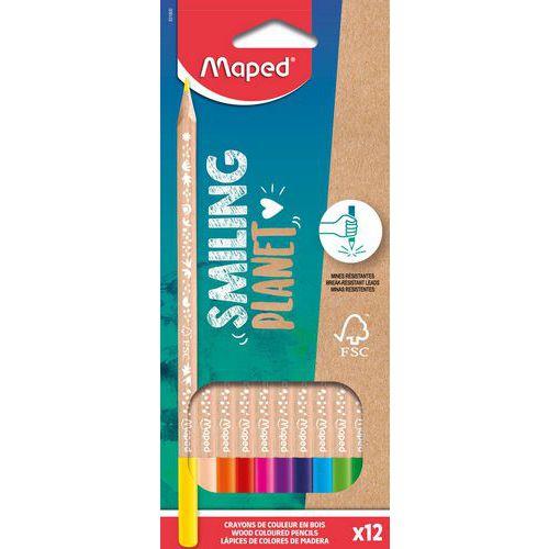 Illustration de : Etui de 12 crayons de couleur SMILING Planet - Maped