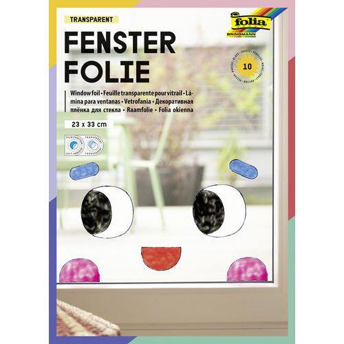 Illustration de : Feuille transparente pour vitrail 220g 23 x 33 cm - Folia