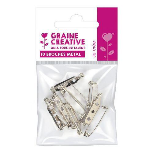 Illustration de : Broche argentée à décorer 27 mm - Graine créative