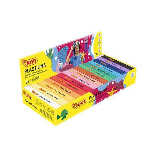 Illustration de : Boîte 15 pains 150 g Plastilina couleurs assorties - Jovi