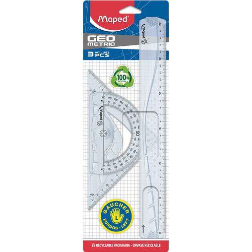 Illustration de : Kit de traçage geometric 80% recyclé gaucher - Maped