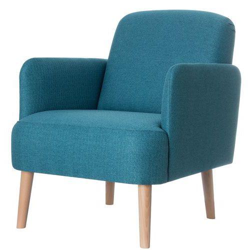 Illustration de : Fauteuil Duncan pied hêtre revêtement tissu poyester Paperflow