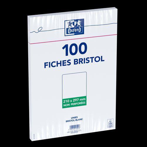 Illustration de : Fiche bristol A4 uni 210g blanc - Oxford