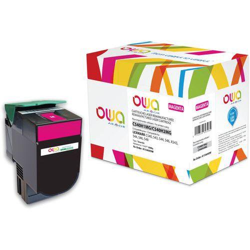 Illustration de : Toner remanufacturé LEXMARK C540H1MG - C540H2MG - OWA