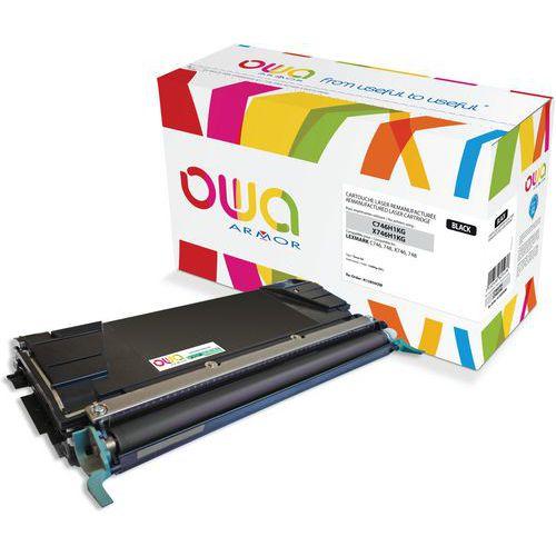 Illustration de : Toner remanufacturé LEXMARK C746H1KG - X746H1KG - OWA
