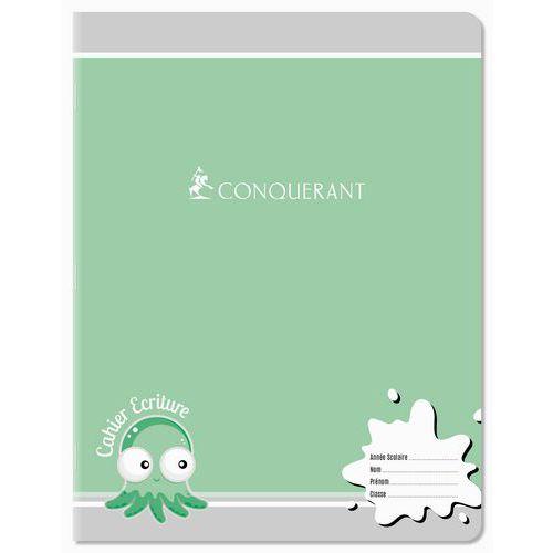 Illustration de : Cahier 17x22 cm 70g 32 pages seyes 12x12 interligne 3mm - Conquerant