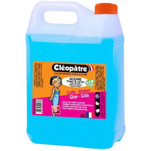 Illustration de : Flacon 5 l colle océane bleue - Cléopâtre
