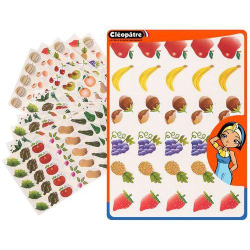 Illustration de : Pochette de 12 feuilles de 30 gommettes prédécoupées - Cleopatre