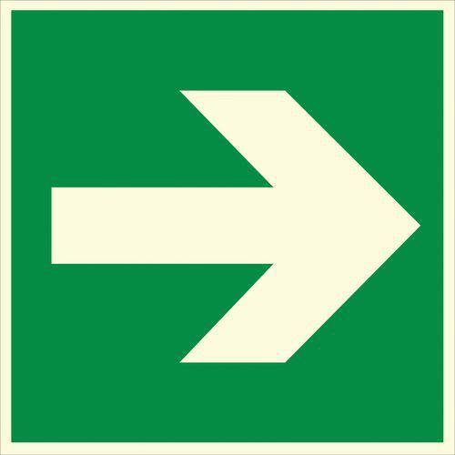 Illustration de : Panneau photoluminescent - Flèche directionnelle - Rigide