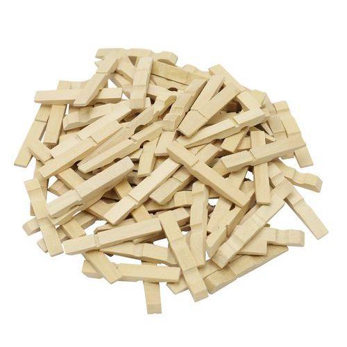 Illustration de : Sac de 500 éléments de pinces à linge en bois 45 mm - O-Color