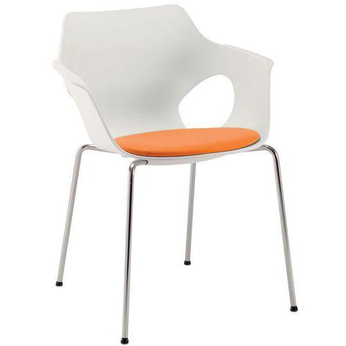 Illustration de : Chaise design arrondie - assise large - Linea Fabbrica