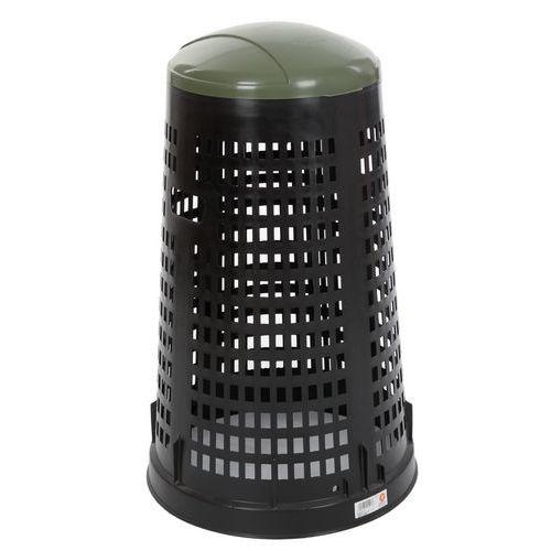 Poubelle ronde en plastique perforé Ruff 110L noir vert thumbnail image 1