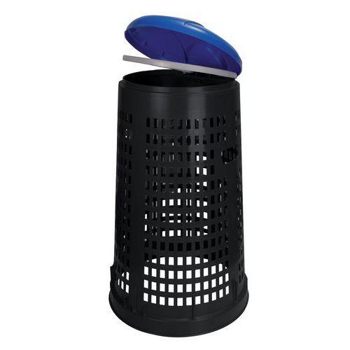 Poubelle ronde en plastique perforé Ruff 110L noir bleu thumbnail image 1