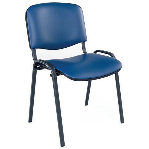 Illustration de : Chaise Fancy - Vinyle - Structure noire - Manutan Expert