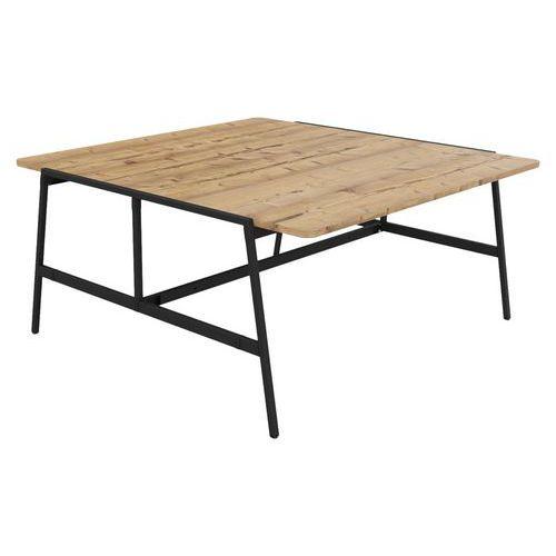 Table de réunion Alto 160x163x75 cm Noir/chêne brut thumbnail image 1
