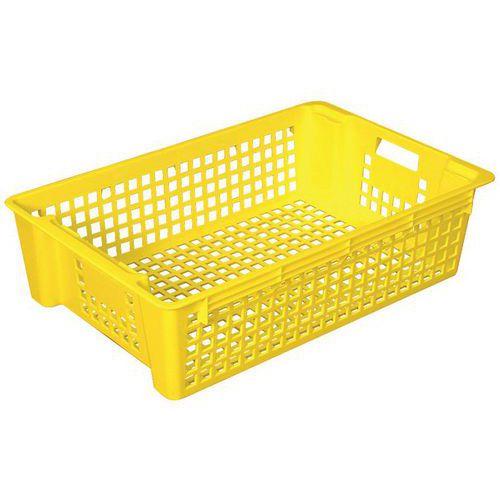 Illustration de : Caisse gerbable emboîtable - Longueur 600 mm - 28 L - Gilac