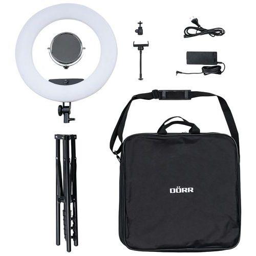 Illustration de : Kit d'éclairage annulaire Led de studio SL-480 avec trépied - Dörr