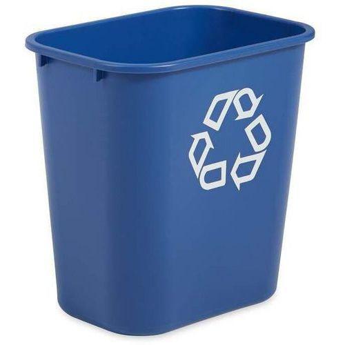 Illustration de : Poubelle rectangulaire Rubbermaid de bureau bleue - 26 L - Rubbermaid