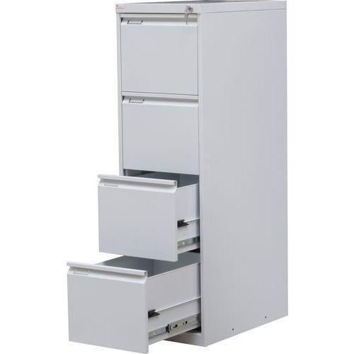 Illustration de : Classeur métallique à rangée unique A4 TRENT - 4 tiroirs