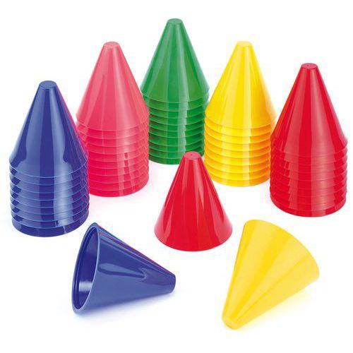 Illustration de : Lot 50 mini cônes de délimitation rigides