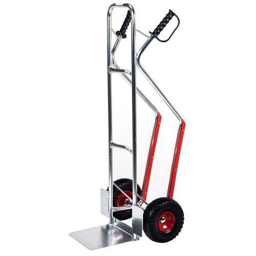 Illustration de : Diable aluminium 100kg - Roues increvables - Manutan Expert