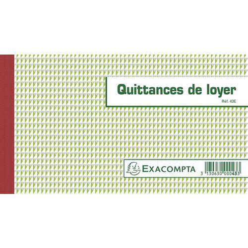 Illustration de : Manifold Quittances de loyer Exacompta - 12,5 x 21 cm - 50 feuillets triple - Autocopiant