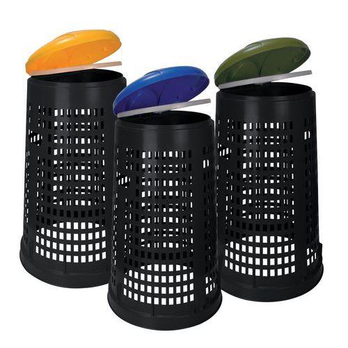 Illustration de : Poubelle ronde en plastique perforé Ruff - 110 L_Vepabins
