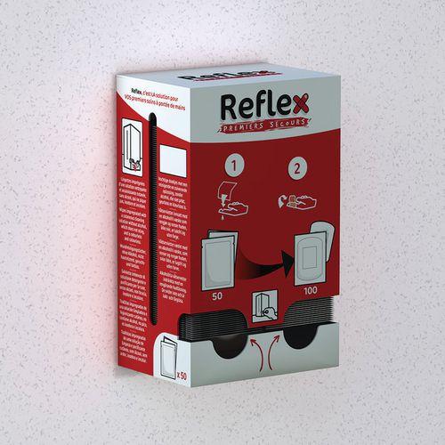Illustration de : Distributeur de pansements adhésifs et lingettes nettoyantes - REFLEX®