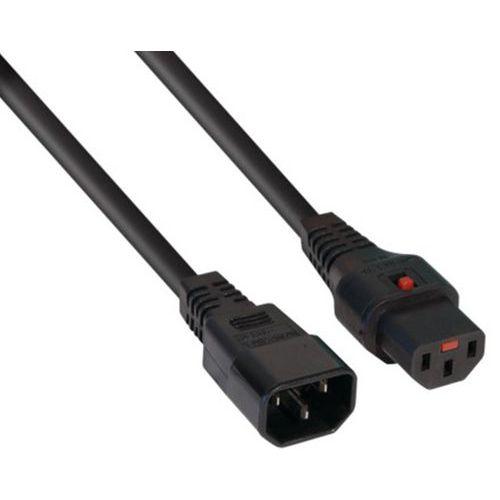 Illustration de : Rallonge d'alimentation C14 / C13 à verrouillage noire -2,0m