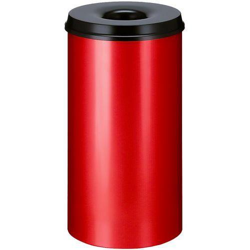 Poubelle à papier anti-feu - 50 L, Couvercle coloris : Noir, Coloris : Rouge thumbnail image 1