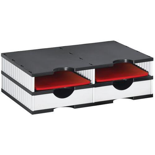 Illustration de : Système de rangement à tiroirs modulables Styrodoc duo set