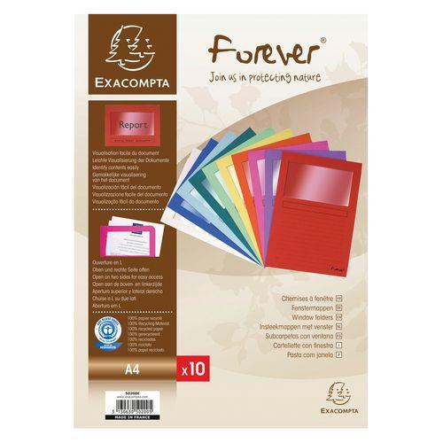 Illustration de : Paquet 10 chemises à fenetre forever® - 22x31cm