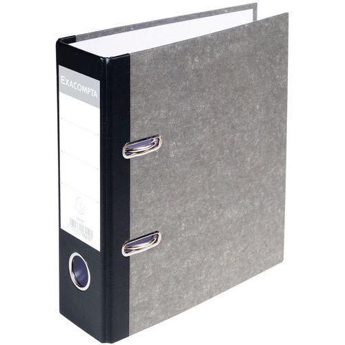 Illustration de : Classeur à levier papier marbre gris dos de 70mm A5 vertical